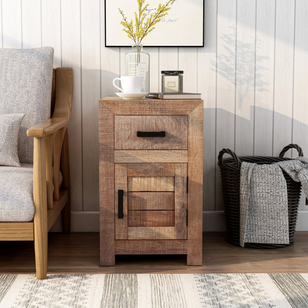 Loon Peak® Puaina 25.59'' Tall Solid Wood End Table with Storage Wayfair